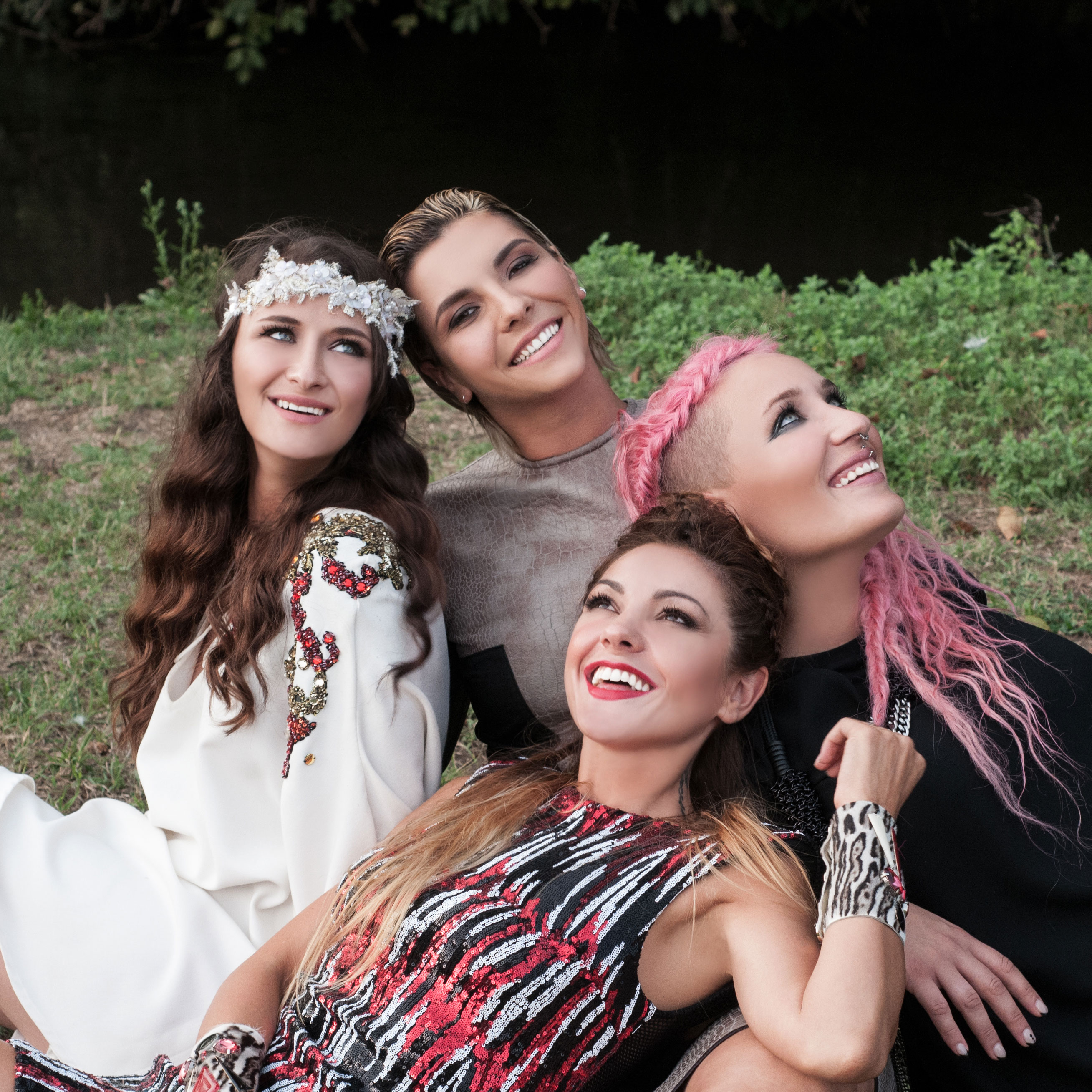 Simonetta con Verdiana, Roberta e Greta