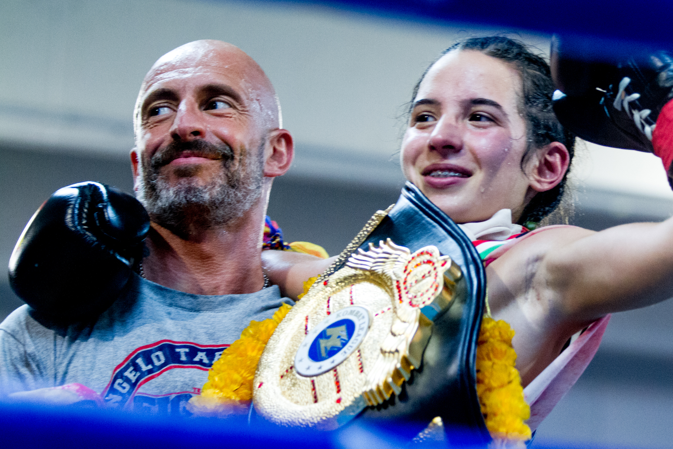 Michela Demontis con Angelo Tarantini. Foto Gianmichele Manca