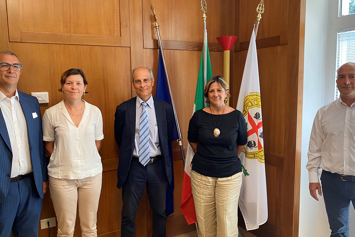Da sinistra: Enrico Gaia (sindaco), Annalisa Bonfiglio, Giacomo Cao, Maria Assunta Serra e Mario Mariani (consigliere uscente)