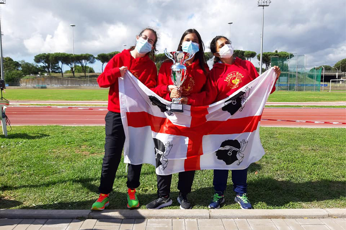 Le Furie Rosse da sinistra Alice Peltz, Chiara Masia e Sara Cocciu