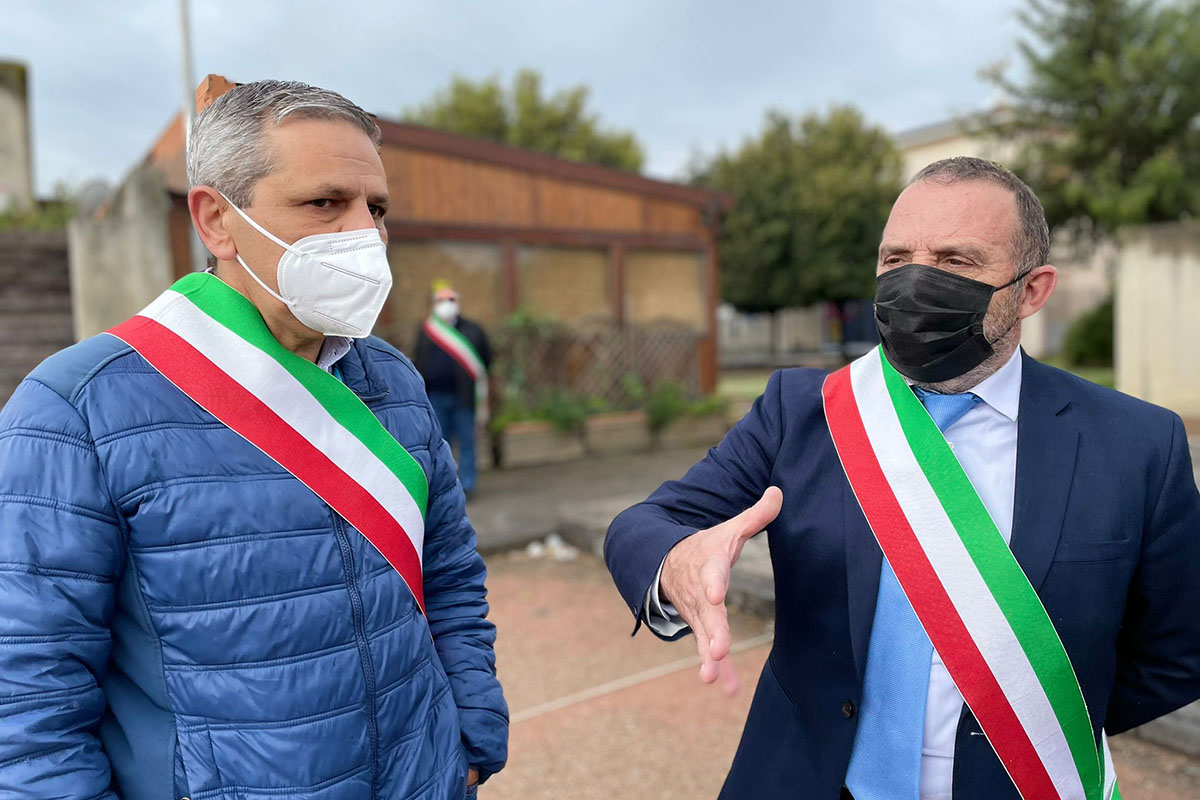 Il sindaco di Oristano Andrea Lutzu e quello di Solarussa Mario Tendas