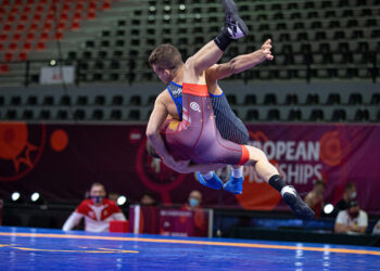 Simone Vincenzo Piroddu nel combattimento con l’ungherese Richard Lajos Racz