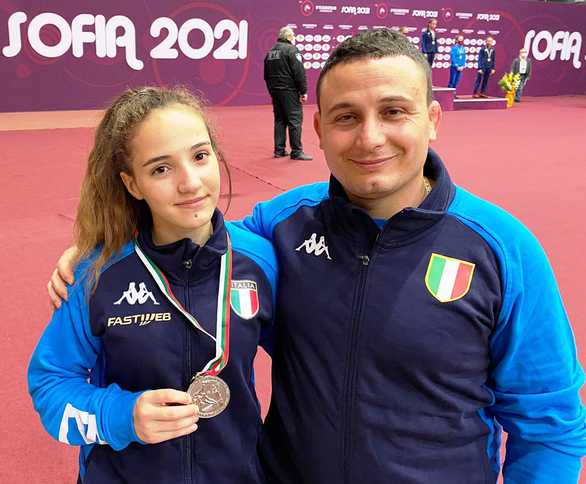 Denise Piroddu con il padre/allenatore Mario Piroddu