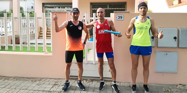 L'arrivo a Oristano di Stefano Fiori, Giuseppe Stara e Stefano Contu