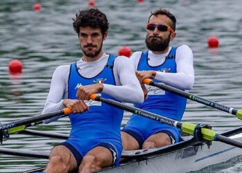 Stefano Oppo e Pietro Ruta durante la semifinale. ?A. Carbonara | Canottaggio.org
