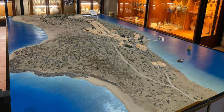 Il plastico di Tharros all'Antiquarium Arborense