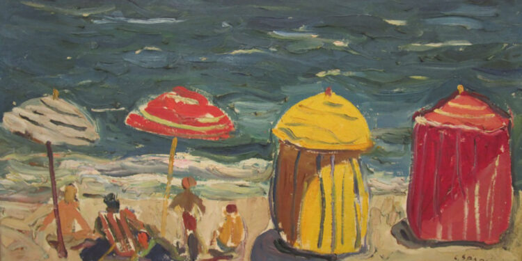 Costantino Spada "Platamona" - Olio su cartone (1952)