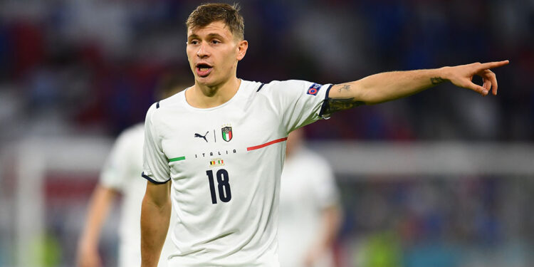 Nicolo Barella durante il match dei quarti di finale tra Italia e Belgio, 2 luglio 2021. ? Claudio Villa/Getty Images