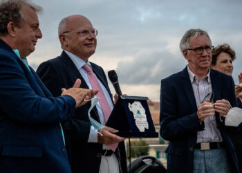 Massimo Galli con Piero Cappuccinelli e il sindaco Antonio Diana