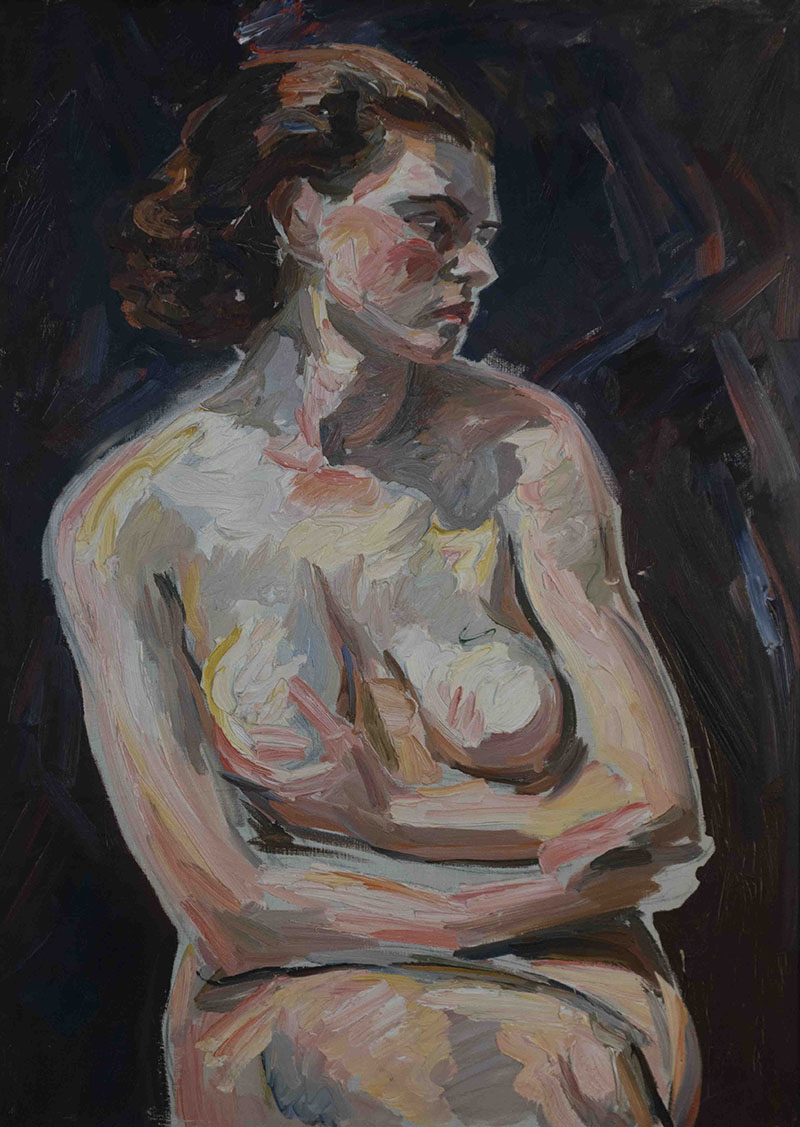 Richard Scheurlen "Nudo di donna" - Anni '40 olio su tela