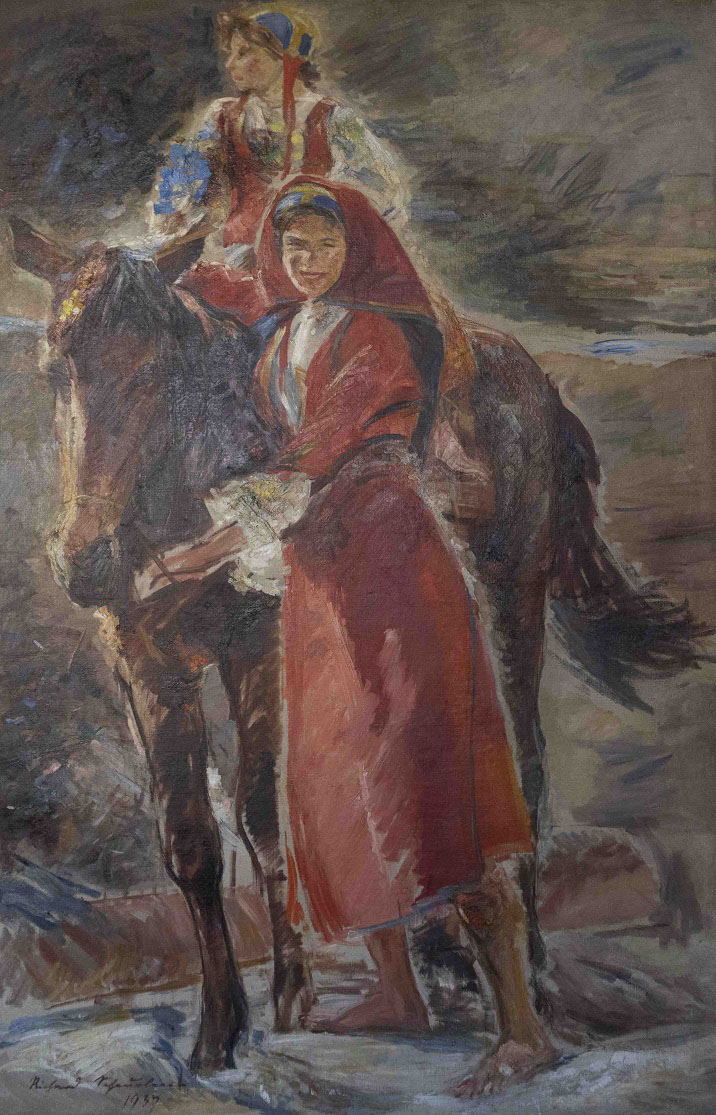 Richard Scheurlen "Ragazze di Desulo" - 1937 olio su tela 202x134