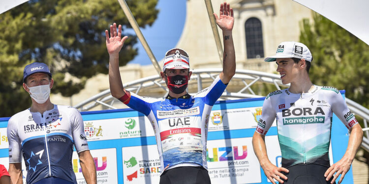 Settimana Ciclistica Italiana 2021. Sep Vanmarcke (BEL - Israel Start-Up Nation) - Diego Ulissi (ITA - UAE Team Emirates) - Giovanni Aleotti (ITA - Bora - Hansgrohe). ? Tommaso Pelagalli/BettiniPhoto©2021