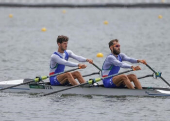 Stefano Oppo in coppia con Pietro Ruta ai Giochi Olimpici di Tokyo. ? Canottaggio.org