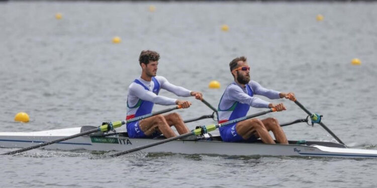 Stefano Oppo in coppia con Pietro Ruta ai Giochi Olimpici di Tokyo. ? Canottaggio.org
