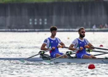 Stefano Oppo in coppia con Pietro Ruta ai Giochi Olimpici di Tokyo. ? Canottaggio.org
