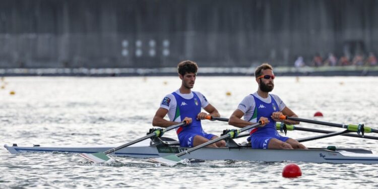 Stefano Oppo in coppia con Pietro Ruta ai Giochi Olimpici di Tokyo. ? Canottaggio.org