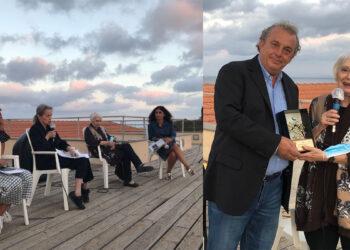 Bianca Pitzorno con Francesca Demontis, Anna Segreti Tilocca e Silvia De Franceschi, e con il sindaco con Antonio Diana