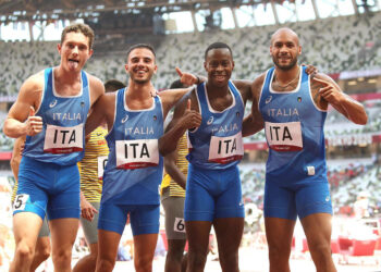 Filippo Tortu, Lorenzo Patta, Eseosa Fostine Desalu e Marcell Jacobs. ? Facebook L. Patta