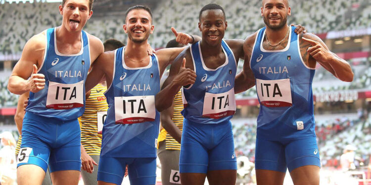 Filippo Tortu, Lorenzo Patta, Eseosa Fostine Desalu e Marcell Jacobs. ? Facebook L. Patta
