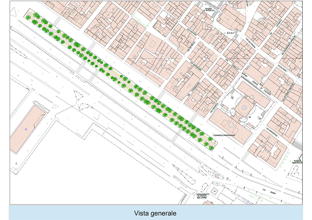 La passeggiata scoperta di via Roma a Cagliari - Progetto
