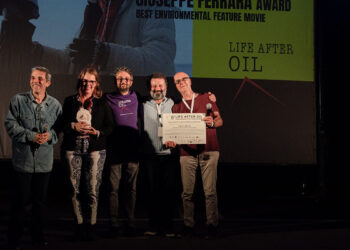 Il sindaco di Villanovaforru Maurizio Onnis, la regista Asa Ekman, il direttore artistico Massimiliano Mazzotta, il critico-giurato Giampiero Raganelli, il documentarista-giurato Lorenzo Hendel