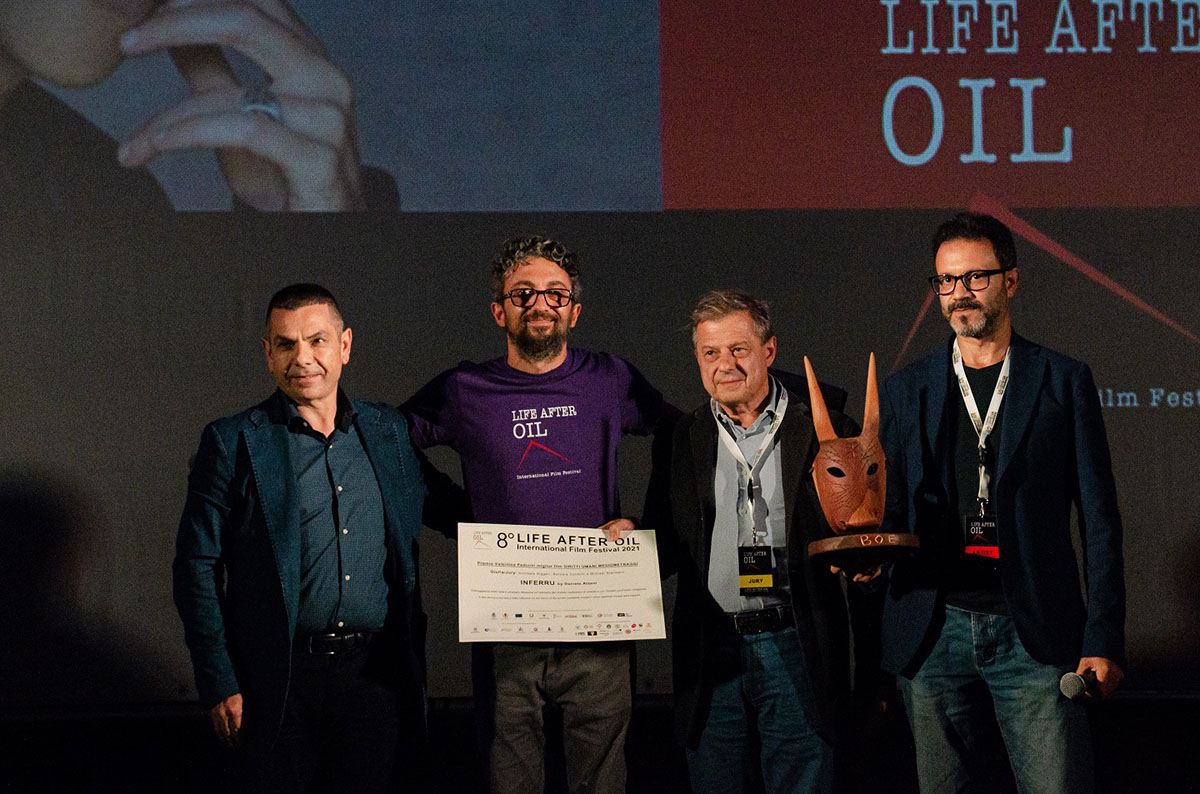 Il sindaco di Ottana Franco Saba, il direttore artistico Massimiliano Mazzota, lo scienziato-giurato Annibale Biggeri, il regista Daniele Atzeni