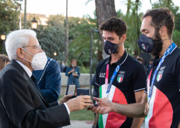 Stefano Oppo e Pietro Ruta, bronzo a Tokyo, ricevono da Mattarella la medaglia d’argento. ? Francesco Ammendola