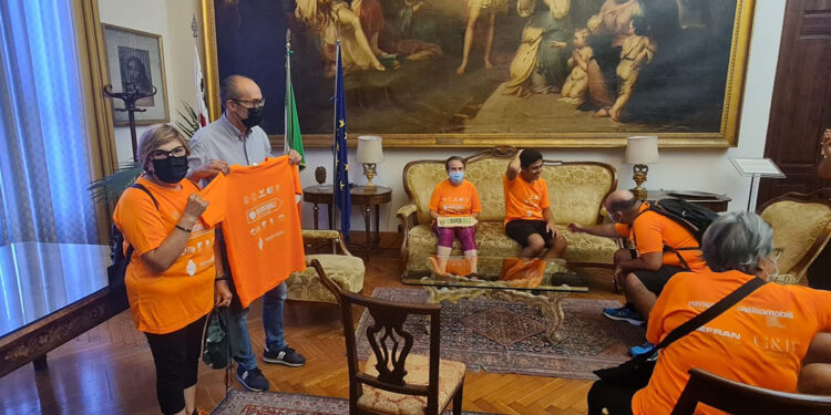 La rappresentanza sarda dell'iniziativa “Insuperabile – La staffetta dell’inclusione”