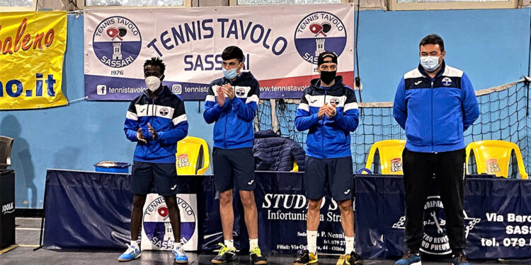 Ashimiyu, Poma, Sinigaglia e coach Santona del Tennistavolo Sassari