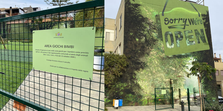 L'area verde di via Eroi d'Italia a Cagliari