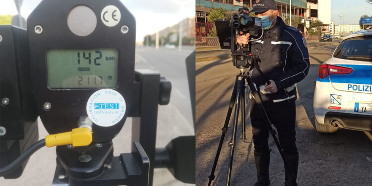 Polizia locale con Telelaser