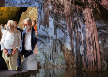 Il Presidente Sergio Mattarella in visita alla Grotta di Nettuno