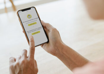 Phone mockup psd with hands holding