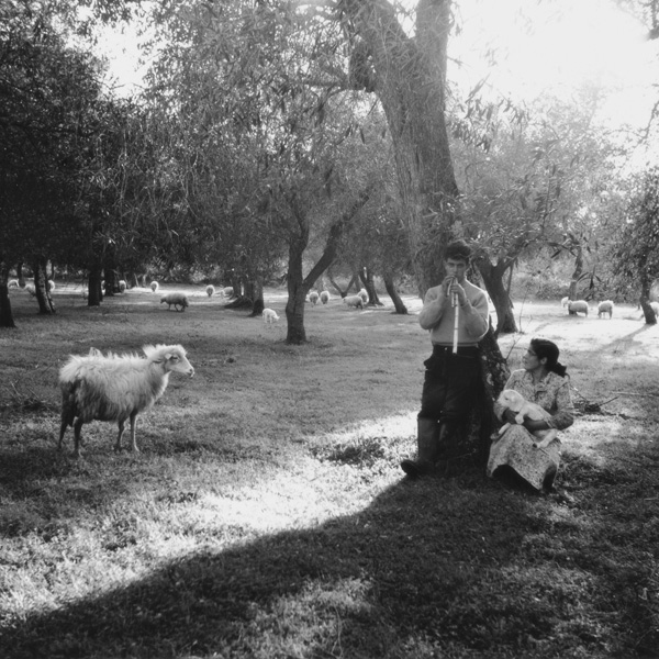 Il suonatore Giovanni Lai con la moglie Maria nel 1958