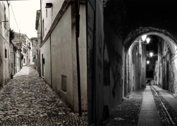 I due scatti vincitori: Claudia Mangano “Calore senza colore” e Elisa Casu “Per le vie di Sassari” (a destra)