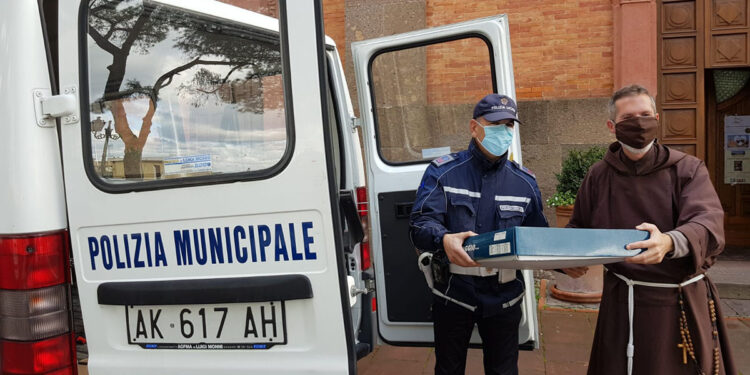 Polizia locale Sassari donazione a Cappuccini