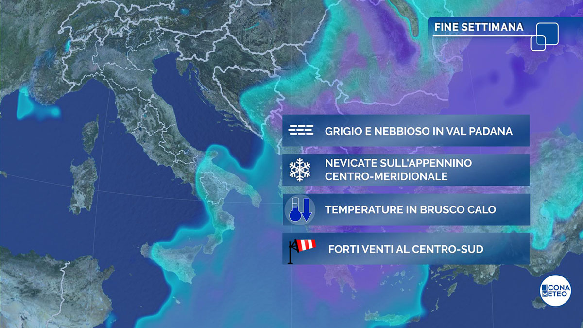 Situazione meteo nel weekend