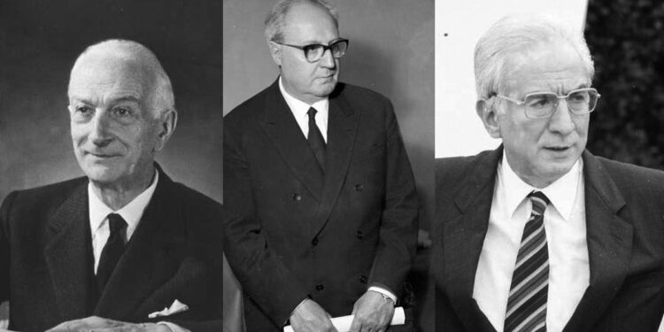 I Presidenti della Repubblica Antonio Segni, Giuseppe Saragat e Francesco Cossiga