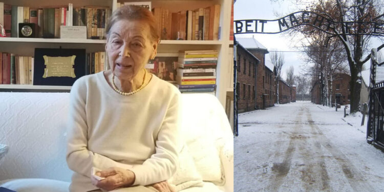 La scrittrice Edith Bruck nella sua casa romana durante l'intervista rilasciata alla professoressa Margherita Sussarellu del Liceo Azuni