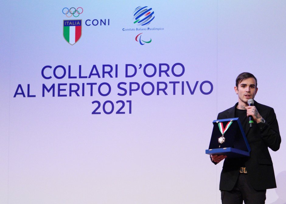 Nicola Bartolini ritira il Collare d'Oro al Merito Sportivo 2021. ? Luca Pagliaricci