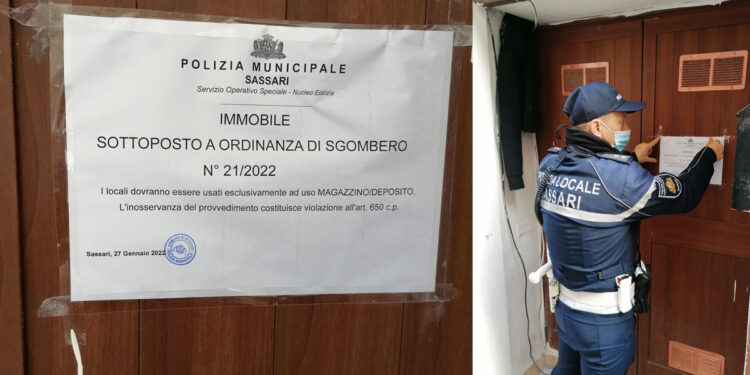 Sassari sgombero via Lamarmora