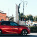 Una delle Opel Corsa-E del car sharing Playcar a Quartu Sant'Elena