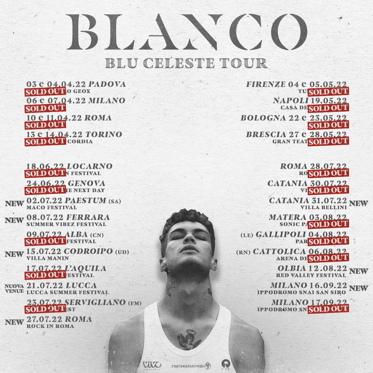 Blanco - Blu Celeste Tour date