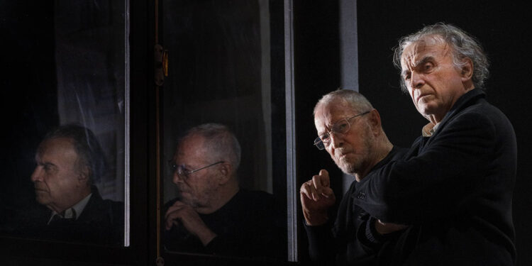 Umberto Orsini e Franco Branciaroli in “Pour un oui ou pour un non”. ? Amati Bacciardi