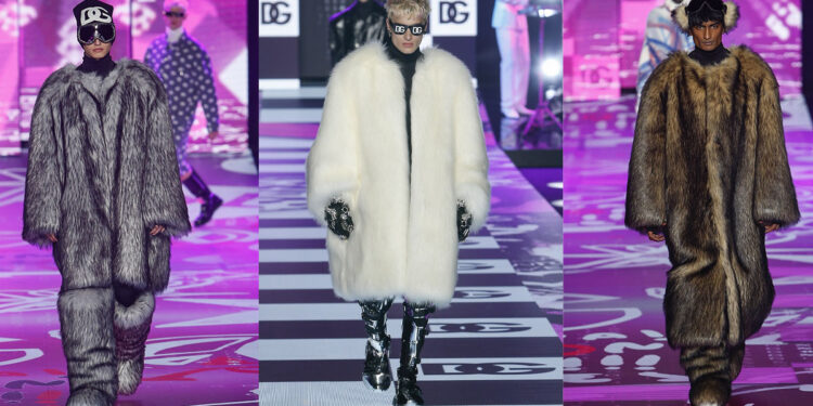 Pellicce ecologiche alla sfilata Dolce&Gabbana FW 22-23