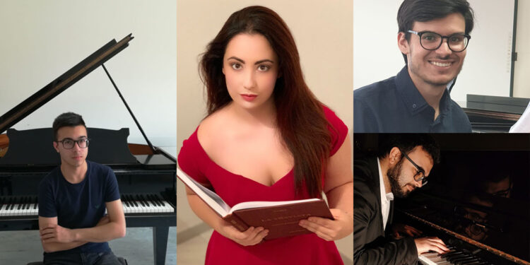 Gli allievi del Conservatorio di Cagliari: Nicola Madeddu, Claudia Spiga, Francesco Ghiglieri e Valentino Serafini