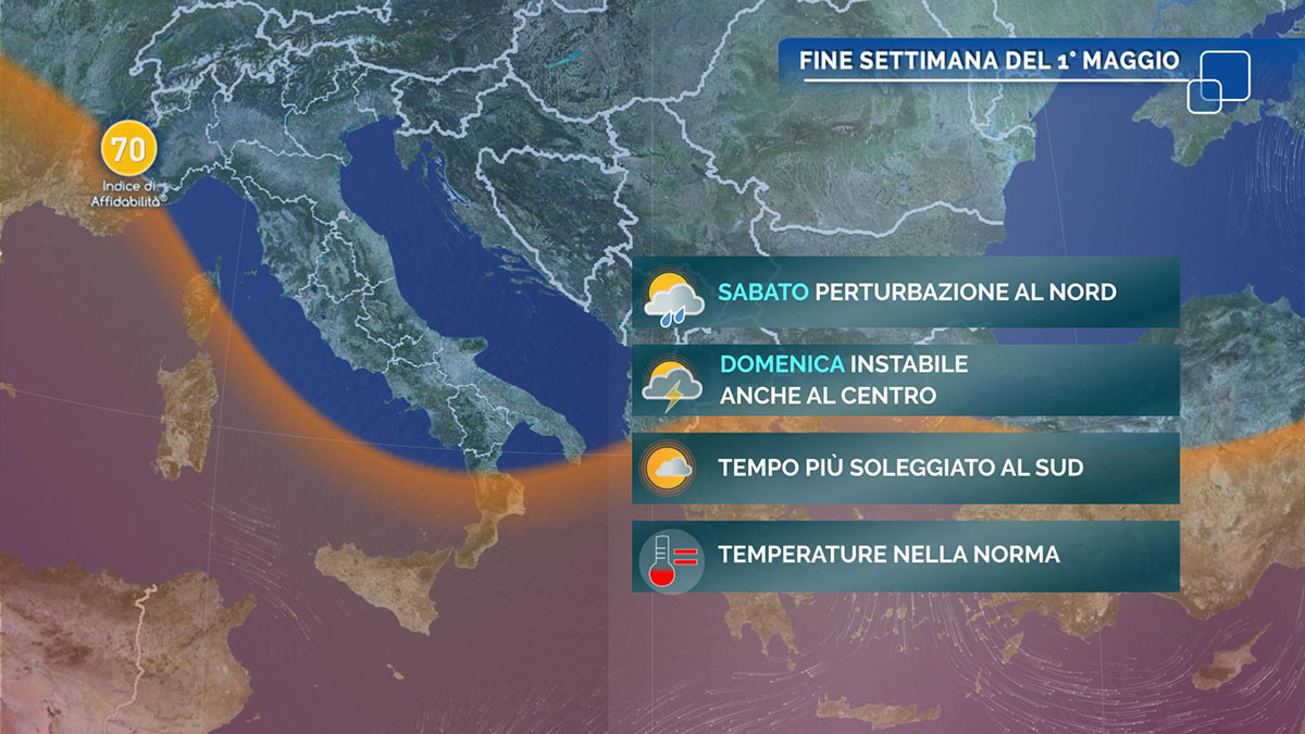 fine settimana 1 maggio meteo