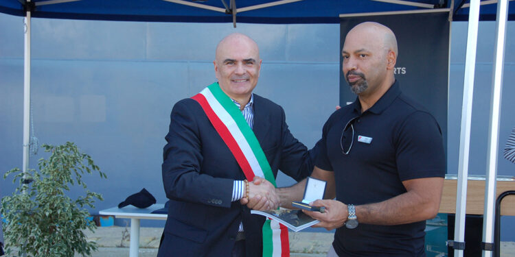 Assessore Sorgia - cerimonia scalo inaugurale a Cagliari Valiant Lady