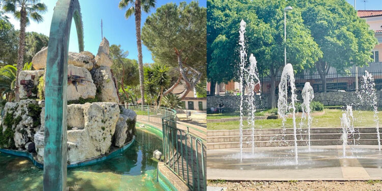Sassari, le fontane di via Montello e del parco della Solidarietà