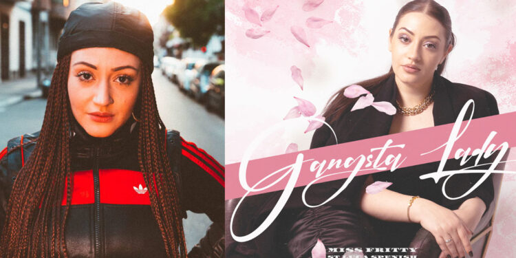 Miss Fritty "Gangsta Lady". Foto a sx ? Fabio Ficara - Credits copertina ? @rapdoomofficial